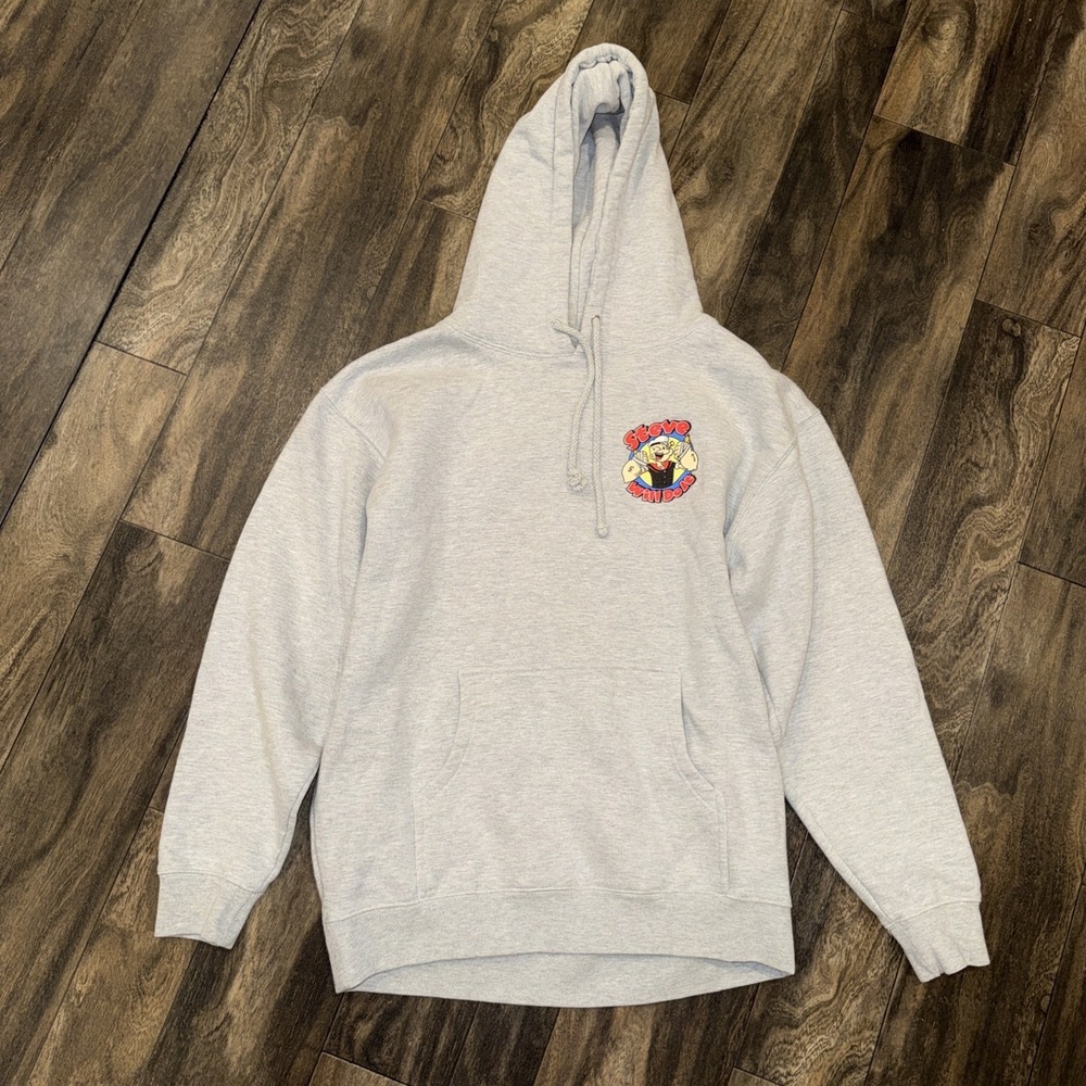 Full Send Steve Will Do‎ It Graphic Pullover Sweatshirt Hoodie Grey Men's Size L